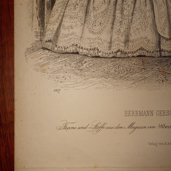 ❌️SOLD❌️Antique 1857 German Fashion Plate Herrmann Gerson's Modezeitung - Picture 6 of 11